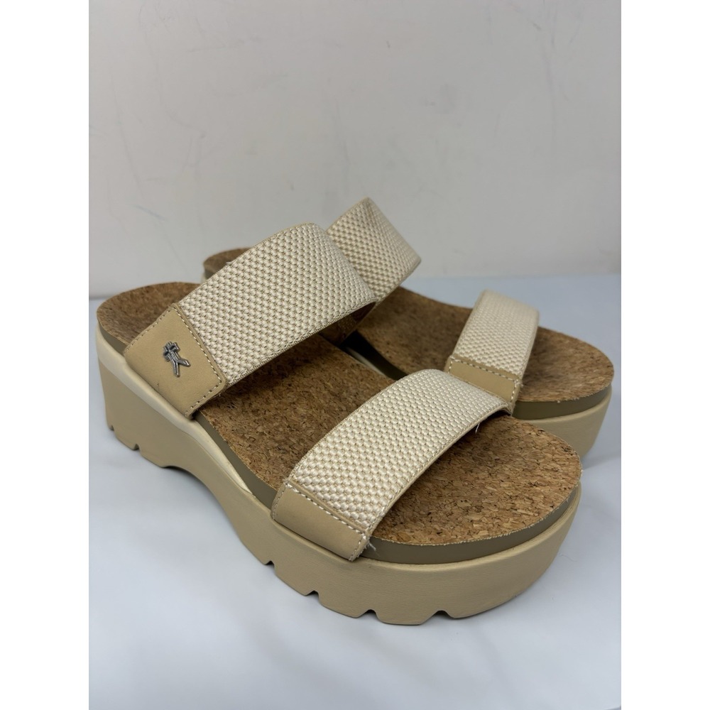 Kuru Loma Tila Sandals Women's 8 Sand Desert Tan Platform Slip On Open Toe